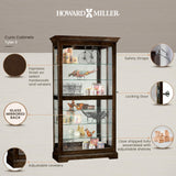 Howard Miller Tyler III Curio Cabinet II - Elegant Espresso Finish Home Décor Glass Display Cabinet with Lock, Sliding Glass Door - Storage Cabinet for Living Room, Bedroom or Dining Room Howard Miller