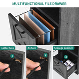 YITAHOME L Shaped Desk with Power Outlets, 60 Inch Computer Desk Corner Desk with File Drawer, Home Office Desk with Monitor Stand & Storage Shelves, L-Shaped Desk with File Cabinet, Grey YITAHOME