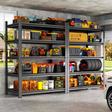 Metal Garage Shelving Unit, Heavy Duty 5-Tier Adjustable Storage Rack, Steel Shelving, 3020 lbs Capacity, Industrial Shelves for Heavy Tools and Equipment, Ideal for Garage, Basement, Black, 63" Beaunatixx