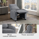 Lexicon Pushback Recliner Chair Armchair Push Back Recliner, Corduroy Chair with Solid Wood Frame and Metal Seat Base, Single Sofa Accent Chair for Living Room/Office/Apartment, Dark Grey Lexicon