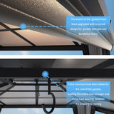 MUPATER Outdoor 12' x 16' Polycarbonate Hardtop Gazebo with Aluminum Frame, Double Roof Canopy, Netting and Curtains for Patios, Deck, Lawns and Gardens, Grey MUPATER