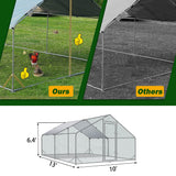 TOLEAD Large Metal Chicken Coop Upgrade Tri-Supporting Wire Mesh Chicken Run,Chicken Pen with Water-Resident and Anti-UV Cover,Duck Rabbit House Outdoor(10' W x 13' L x 6.5' H) TOLEAD