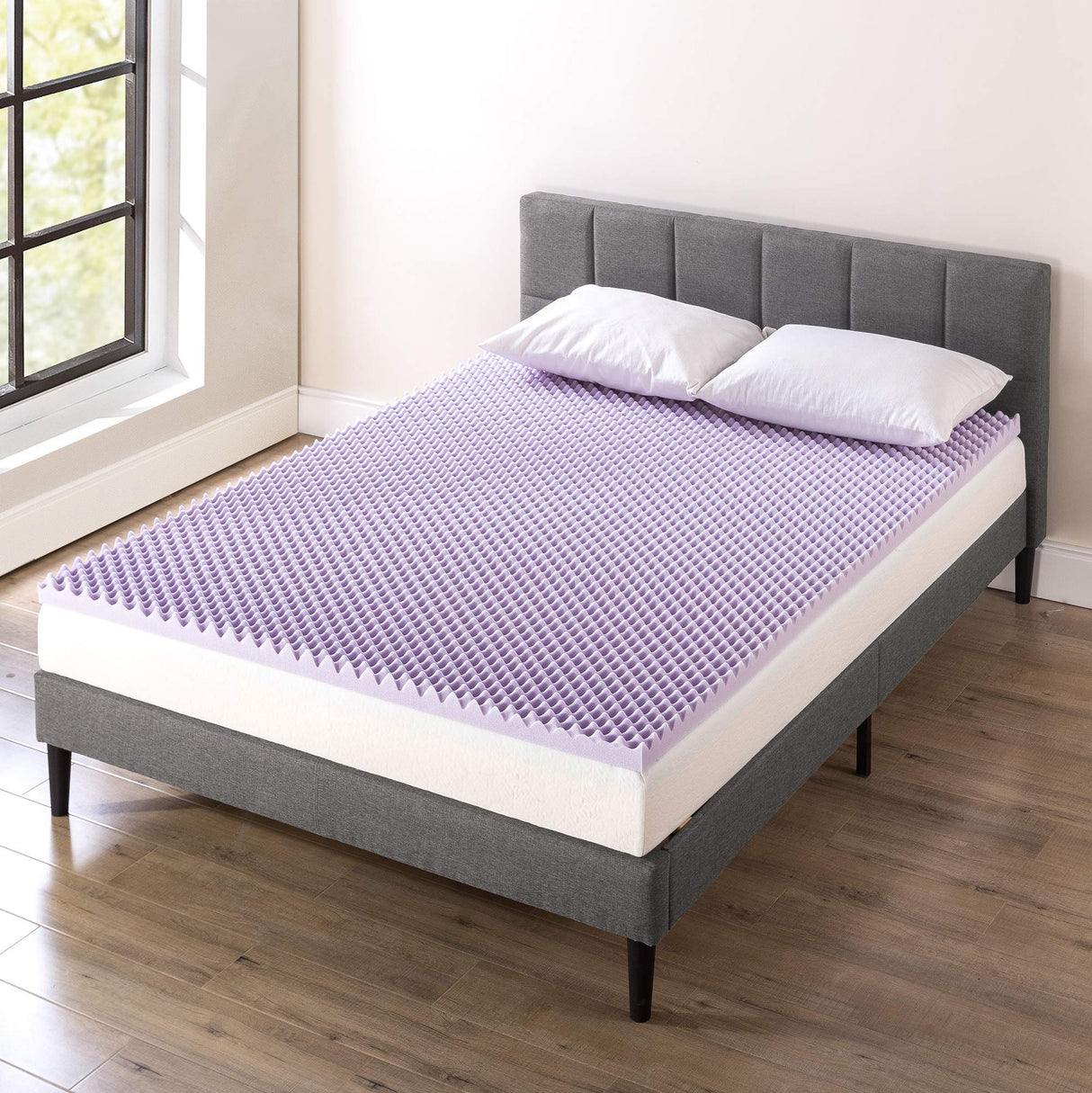 Best Price Mattress 2 Inch Egg Crate Memory Foam Mattress Topper with Soothing Lavender Infusion, CertiPUR-US Certified, Dorm Essentials, Full Best Price Mattress