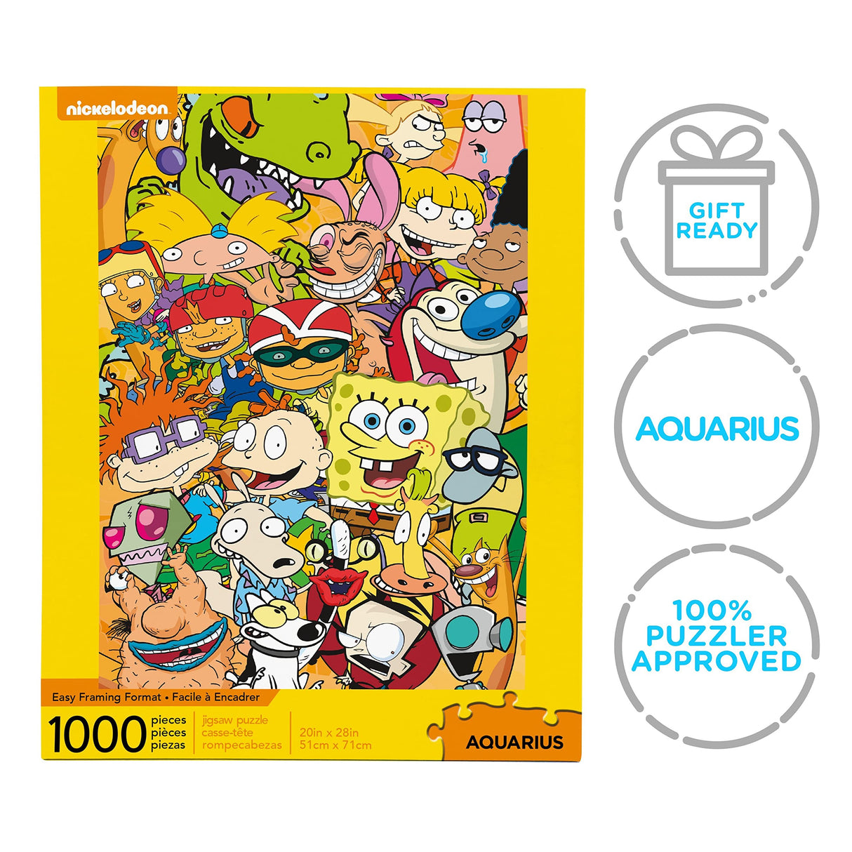 AQUARIUS Nickelodeon 90s Puzzle (1000 Piece Jigsaw Puzzle) - Officially Licensed Nickelodeon Merchandise & Collectibles - Glare Free - Precision Fit - 20 x 28 Inches AQUARIUS