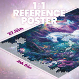 1000 Piece Puzzles for Adults,Glitter Unicorn Jigsaw Puzzle,Rainbow Forest Puzzles 1000 Pieces,Creative Games and Gifts Difficult Fantasy Puzzle Home Decor Toy for Adults (27.5"x19.6"), 1:1 Poster lamplig