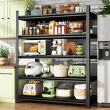 78''H Metal Garage Shelving Unit, Heavy Duty 5-Tier Adjustable Storage Rack, Steel Shelving, 3020 lbs Capacity, Industrial Shelves for Heavy Tools and Equipment, Ideal for Garage, Basement, Black Beaunatixx