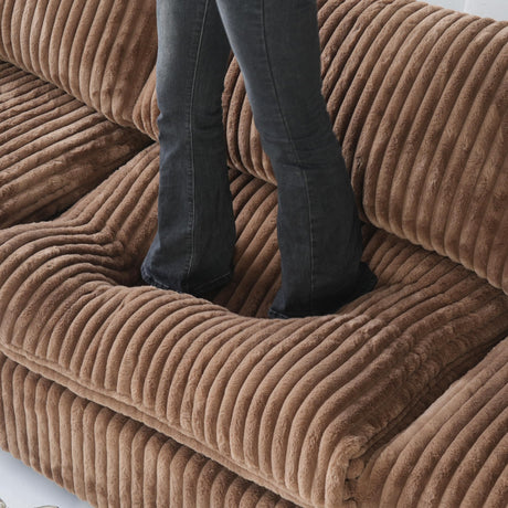 WJShome Cloud Couch Modular Sectional Sofa,118" Oversized U Shaped Couch with Ottoman,5 Seater Convertible Sofa,Comfy Plush Couches for Living Room,Covers Washable&Replaceable (Brown) WJShome