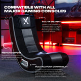 X Rocker SE 2.1 Video Gaming Floor Chair, with 2 Speakers, Subwoofer, Padded Headrest, Bluetooth, Foldable, 5130301, 25.2" x 18.4" x 16.4", Amazon Exclusive, Black X Rocker