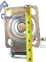 6 Inch - 6" X 2" Industrial Casters - 2 Fixed and 2 Swivel Caster Wheels with Brakes - Cast Iron Plate Casters Set of 4 Heavy Duty - 3500 lb Capacity - Foghorn Construction Foghorn Construction