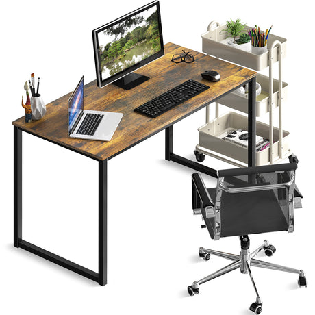 SHW Home Office 40-Inch Computer Desk, Rustic Brown SHW
