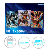 AQUARIUS - DC Comics 500 Piece Jigsaw Puzzles | Set of 3 Puzzles AQUARIUS