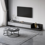 homary Extendable TV Stand & Nesting Coffee Table Set, 2-Piece Modern Entertainment Center with Drawers Set for Living Room (Gray, 78.7" W×15.7" D×13.8" H) homary