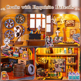 DIY Miniature House Kit Garage Workshop, Miniature Dollhouse Kit with LED, Tiny House Wooden Model Kits for Adults Teens, Mini Houses Building Kits Crafts for Adults, Gifts for Family Friends JoySpark Toys