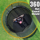 14FT Trampoline with Safety Enclosure, Anti-Rust Coating – ASTM Certified, Heavy-Duty Outdoor Trampoline with Ladder – for Kids & Adults, Black Calmmax