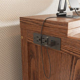 KEIKI Full Size Murphy Bed Cabinet - Pine Folding Bed with USB Charging, Removable Shelves & Desktop, Converts to Cabinet (Mattress Not Included), Walnut KEIKI