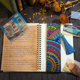 6 Pieces 5D Diamond Bookmark DIY Painting Bookmark Floral Beaded Leather Tassel Bookmarks for DIY Making Arts Crafts Adults Graduation Birthday Embroidery(Classic Style) Zonon