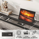 BOFENG Heavy Duty Full Size Bed Frame with Storage Headboard and Charging Station, Grey Oak BOFENG