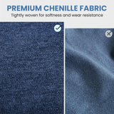 Yaheetech Swivel Accent Chair, Flower Chenille Armchair, Vanity Chair Side Chair with 360-Degree Swivel Base and Seat Cushion for Living Room/Bedroom/Home Office/Makeup, Blue Yaheetech