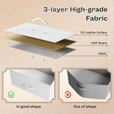 Huuger LED TV Stand for Bedroom, 47 Inch Dresser with Power Outlets, Entertainment Center for 55, 50, 43 Inch TV, 6 Drawer Dresser for Bedroom, Chest of Drawers with Open Shlef, PU Leather, White Huuger