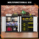 Greenvelly Metal Storage Cabinet,36” Lockable Storage Cabinet with Doors and Adjustable Shelves, Steel Locking File Cabinet for Garage,Home,School,Pantry(Black Grey) Greenvelly