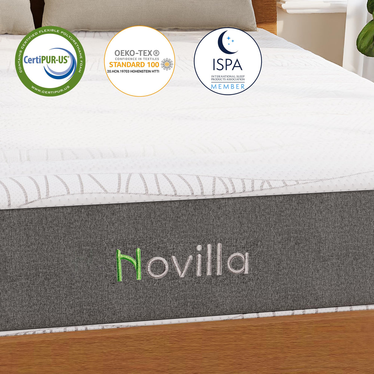 Novilla 14 Inch King Mattress in a Box, King Size Memory Foam Mattress with GelMax Cooling Cover & Charcoal-Infused Medium-Firm Support for Back Pain Relief, Motion Isolation Novilla