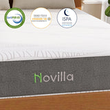 Novilla 14 Inch Queen Size Mattress in a Box with Advanced Cooling Gel Memory Foam Bed with Advanced Charcoal Support Medium-Firm Pressure Relief with Motion Reduction & Triple-Zone Support Novilla