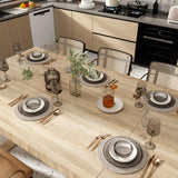 WOODTIME 86.6" W Dining Table for 8-10 People, Versatile Modern Wooden Dinner Table Kitchen Table for Dining Room Conference Room, Light Brown WOODTIME