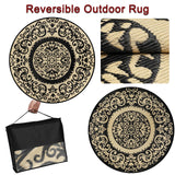 Homcomoda Round Outdoor Rugs for Patio 6ft Waterproof Clearance Reversible Patio Rugs Lightweight Outdoor Rugs Plastic Straw Rugs Portable RV Camping Rug Mat for Outdoor Porch Beach BBQ Beach Backyard Homcomoda