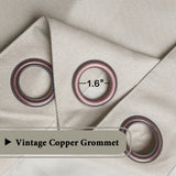 H.VERSAILTEX Linen Blackout Curtain 108 Inches Long for Bedroom/Living Room Thermal Insulated Grommet Linen Look Curtain Drapes Primitive Textured Burlap Effect Window Drapes 1 Panel - Heather Ivory H.VERSAILTEX