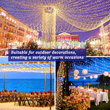KNONEW 403ft 1000 LED String Lights Outdoor Christmas Lights 8 Modes & Timer Fairy Light Plug in Waterproof LED String Lights for Xmas Yard Tree Wedding Party Holiday Decorations (Warm White) KNONEW