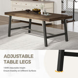 IDEALHOUSE 70 Inch Farmhouse Dining Table for 6 to 8, Large Rectangular Dinner Table for Dining Room, Home Office, Living Room，Brown IDEALHOUSE