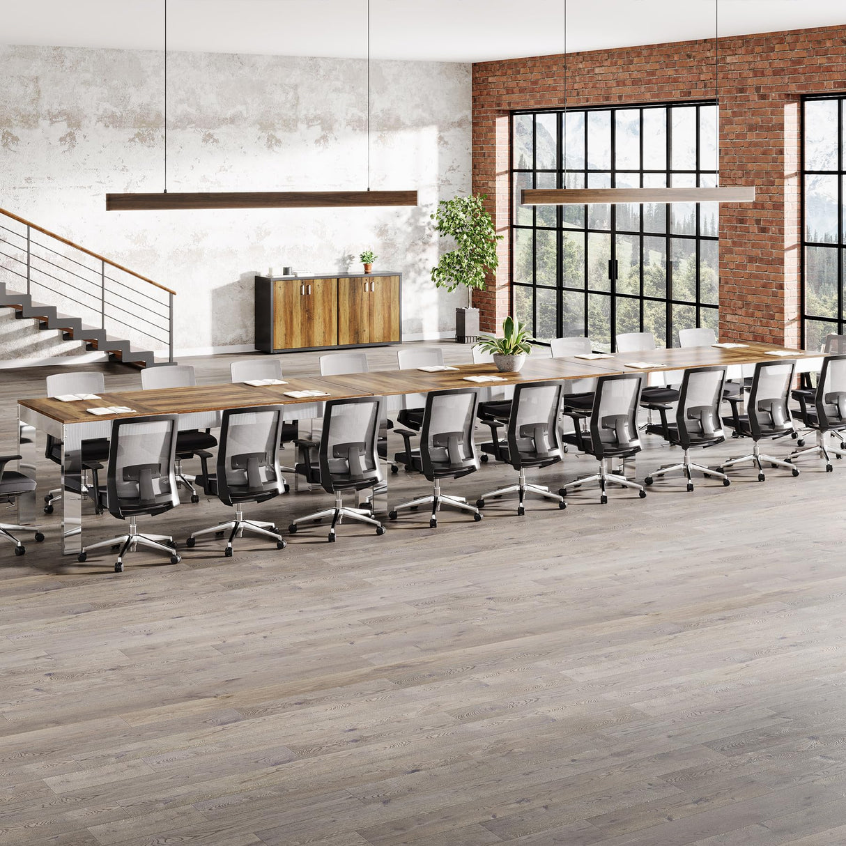 Tribesigns 6.5FT Conference Table for 8-10 People, 78 inch Large Rectangular Meeting Table with Mirrored Metal Legs, Modern Boardroom Desk Seminar Training Desk for Office Conference Room Tribesigns