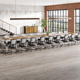 Tribesigns 6.5FT Conference Table for 8-10 People, 78 inch Large Rectangular Meeting Table with Mirrored Metal Legs, Modern Boardroom Desk Seminar Training Desk for Office Conference Room Tribesigns