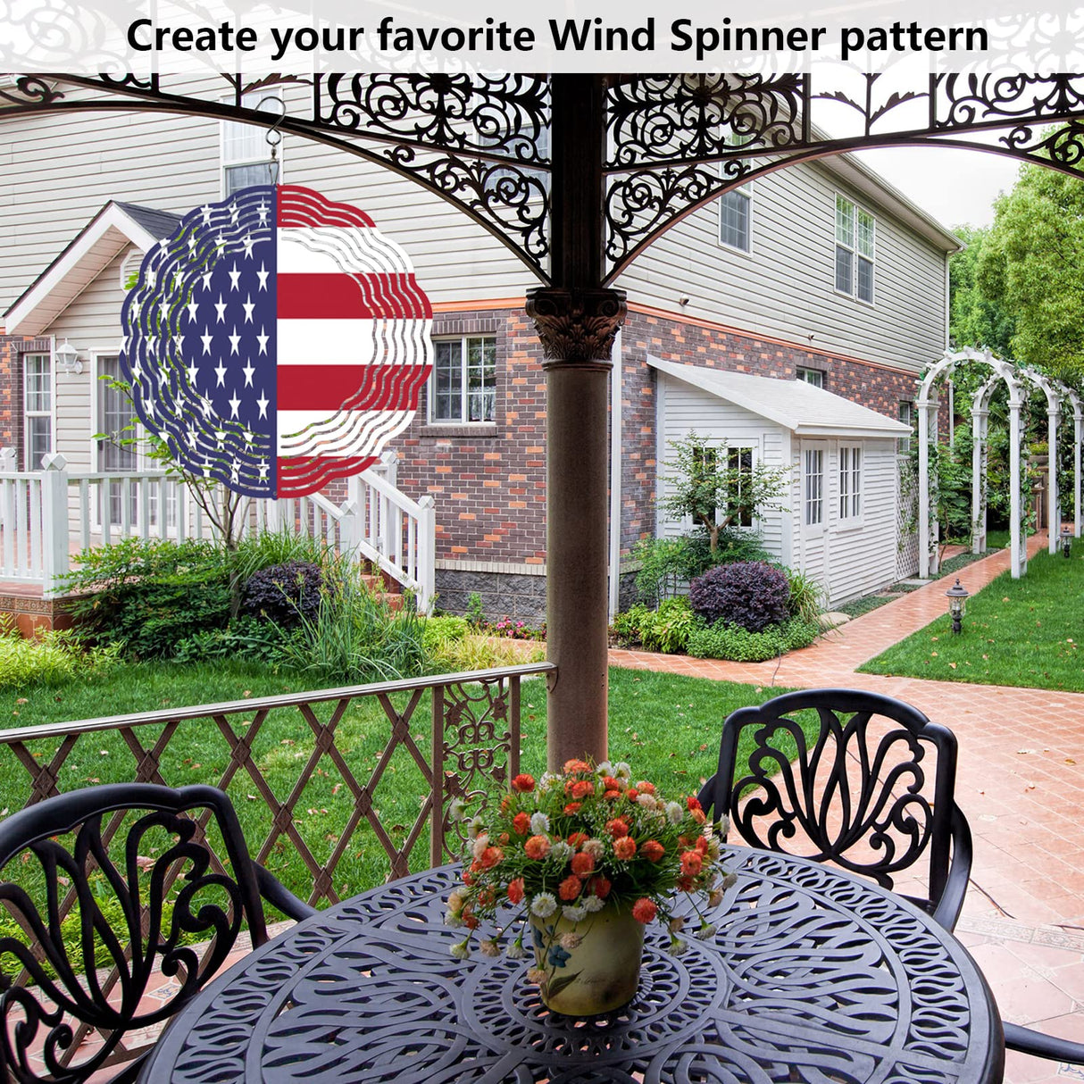 5PCS Sublimation Wind Spinner Blanks 8 Inch Sublimation Blanks Products Stainless Steel Metal Indoor Outdoor Garden Decoration for Heat Press Transfer Sublimation Blank Wind Spinners AiDiYGECO