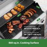 Brand-Man Propane Gas Grill, 40-Inch 6-Burner Built-In Head BBQ Island Outdoor Kitchen, Natural Gas Convertible, Heavy Duty 304 Stainless Steel, 60,000BTUs BRANDMAN GRILLS SINCE 1987