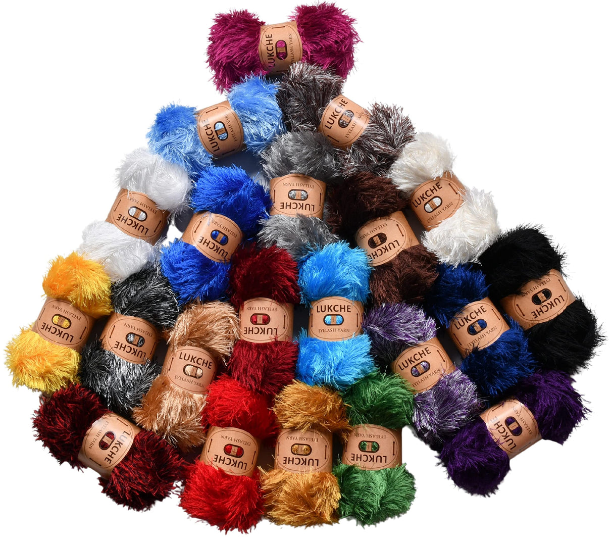 Lukche Eyelash Fun Fur Yarn Premium 100% Polyester 164 Yds (150 Mt), 3.53 Oz (100 Gr) Colorful Crochet Yarn Dıy Hand Knitting. (Cream, 1 Skein) LUKCHE