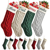 Personalized Christmas Stockings, 18” Large Custom Stockings with Embroidered Name, 1 Pack Knitted Xmas Stocking for Kids,Holiday and Family Stocking for Fireplace Christmas Party Decoration (A) Tarwanear