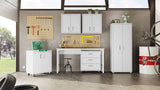 Manhattan Comfort Fortress Metal Floating Garage Cabinet in White Manhattan Comfort