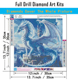 5D Ice Dragon Diamond Art Kits for Adults Beginners, DIY 5D Full Round Drill Diamond Painting Kits Sky King, Paint by Diamonds Dot Gem Art Crystal White Dragon Easy,Home Wall Decor 13.7 X 13.7 Inch CHWGLFGG