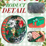 Aliceset 4 Pack Wreath Storage Containers, Storage Bags with Window and Handles, Durable Decoration Box Holder for Holiday(36 x 36 x 7.8 Inch,Red Green Plaid) Aliceset