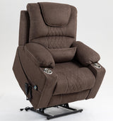 LITVZ 180 Degrees Lay Flat Lift Recliner Chair with Heat and Massage, Dual Motor Infinite Position Electric Power Lift Recliners for Elderly, Big Man Up to 400 LBS, Seniors, White LITVZ