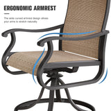 VONZOY Patio Swivel Chairs Set of 2, Outdoor Dining Chairs with High Back, All-Weather Swivel Rocker Chair for Lawn, Porch or Garden (Brown) VONZOY