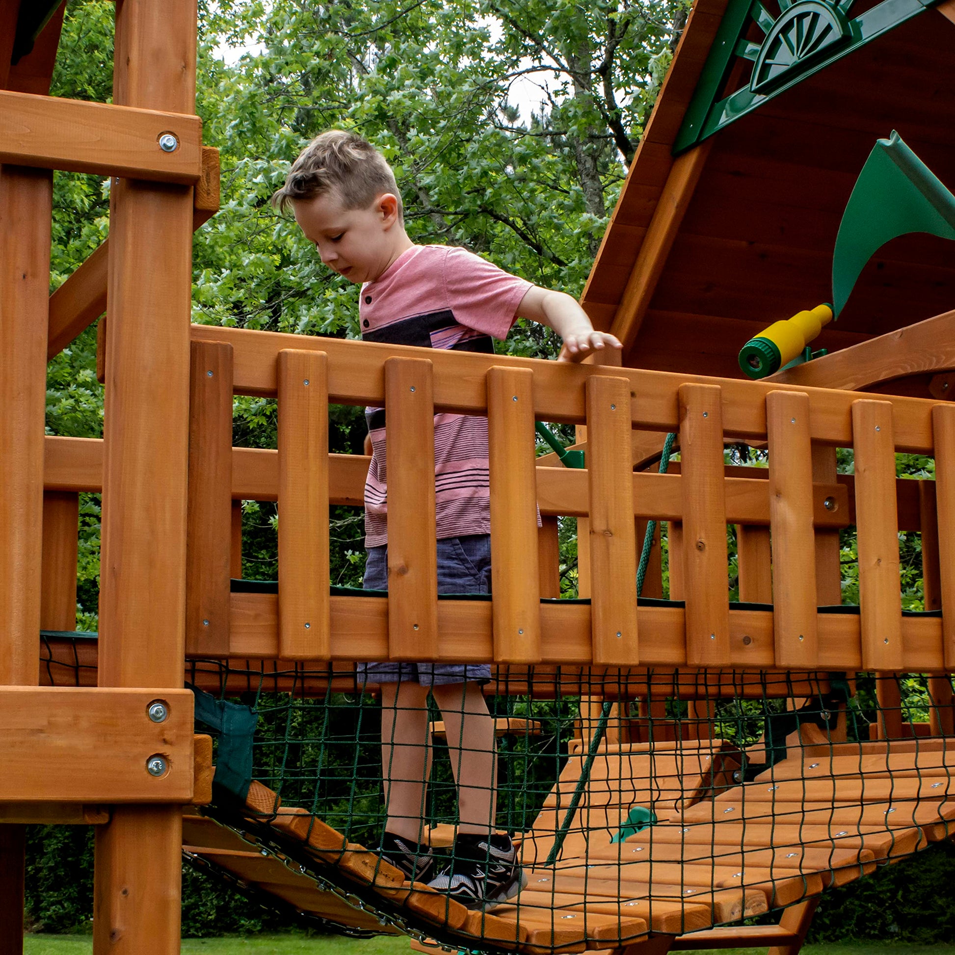 Gorilla Playsets 06-2004 Clatter Bridge Mesh Panels Add On for Swing Set Clatter Bridge, Black - WoodArtSupply