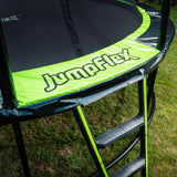 JumpFlex Hero Round Outdoor Backyard Trampoline with Net Safety Enclosure and Ladder, 15ft Jumpflex