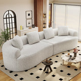 110" Modular Sectional Sofa for Living Room,4 Seater Cloud Couch with 4 Pillows - Boneless Curved Sofa Couch, No Assembly Required,1 Beige Luxanimarion