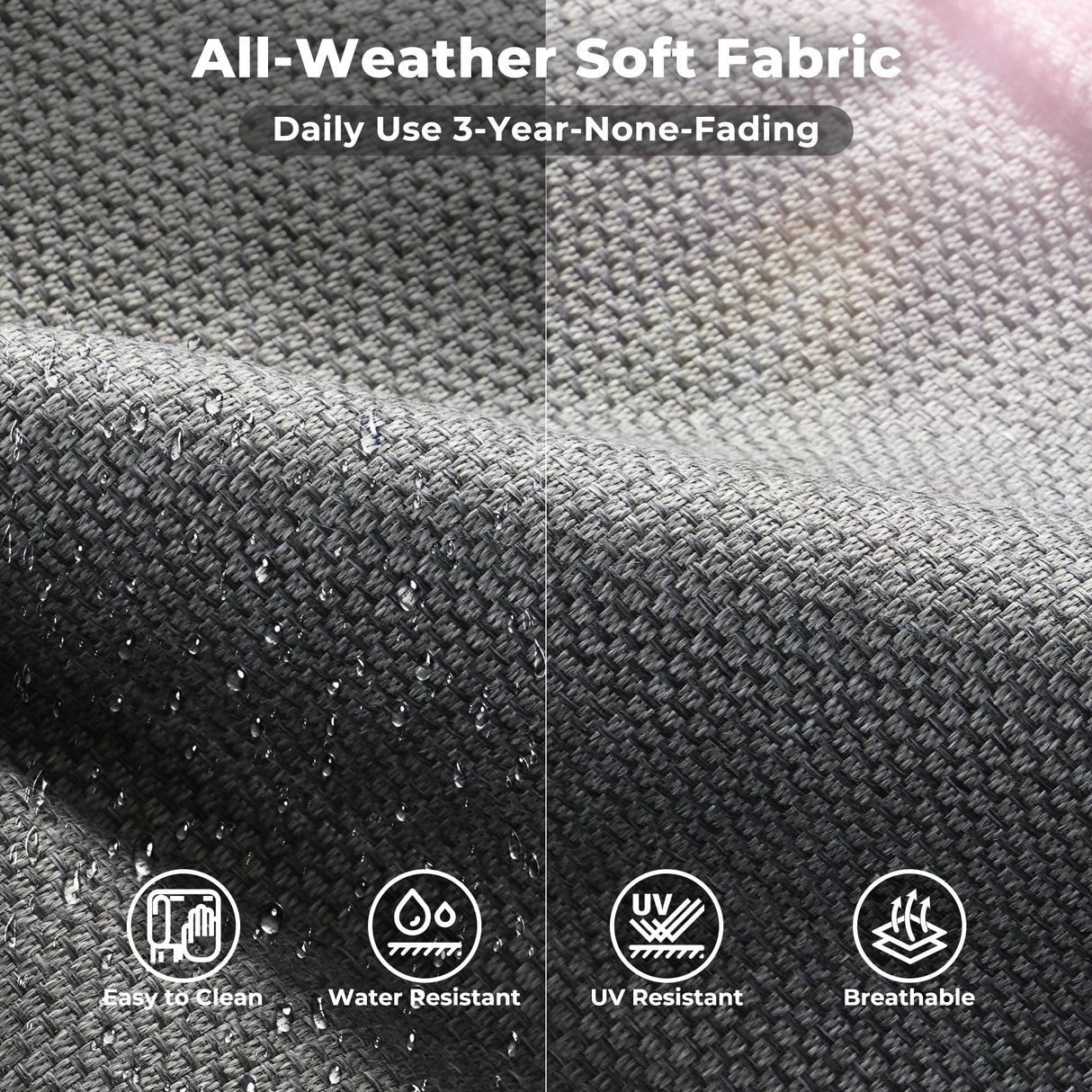 ovios 6 Pieces Patio Furniture Set, Outdoor Wicker Sectional Sofa with Coffee Table Comfy Cushions, Modern Modular Deep Seat Rattan Couch Conversation Set, Dark Grey ovios