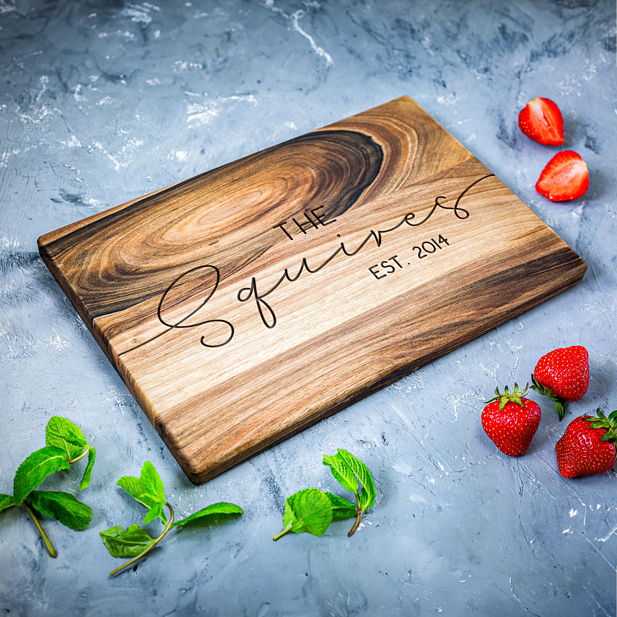 Personalized Engraved Cutting Board Oak Walnut