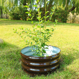 SnugNiture 3 Pcs 2x2x1ft Round Galvanized Raised Garden Bed Kit Outdoor, Metal Planter Box for Planting Plants Vegetables, Brown SnugNiture