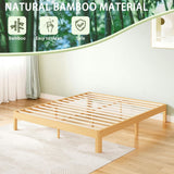 ZIYOO 12 Inch Full Size Natural Bamboo Platform Bed Frame, Modern Minimalist Design, Easy Assembly, Heavy Duty Support, No Box Spring Needed ZIYOO