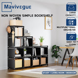 Mavivegue Book Shelf, 12 Cube Storage Organizer, DIY Bookcase, Metal Bookshelf,Tall Book case for Bedroom, Living Room,Office,Closet, Black Cubicle Rack Mavivegue